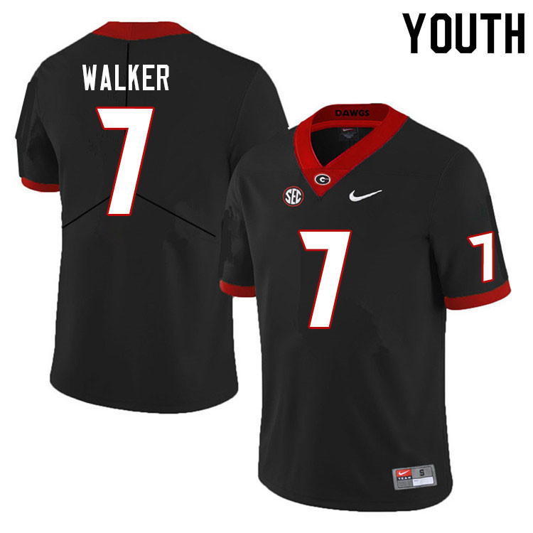 Youth #7 Quay Walker Georgia Bulldogs College Football Jerseys Sale-Black - Click Image to Close